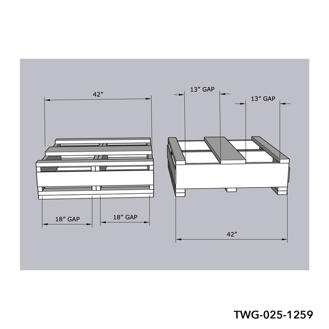 TWG Box 42 x 42 13” Gap, tulsapacking.com